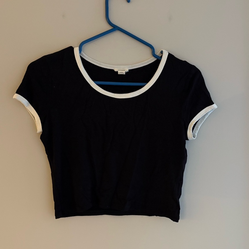 Black and White Cropped T-Shirt from Garage